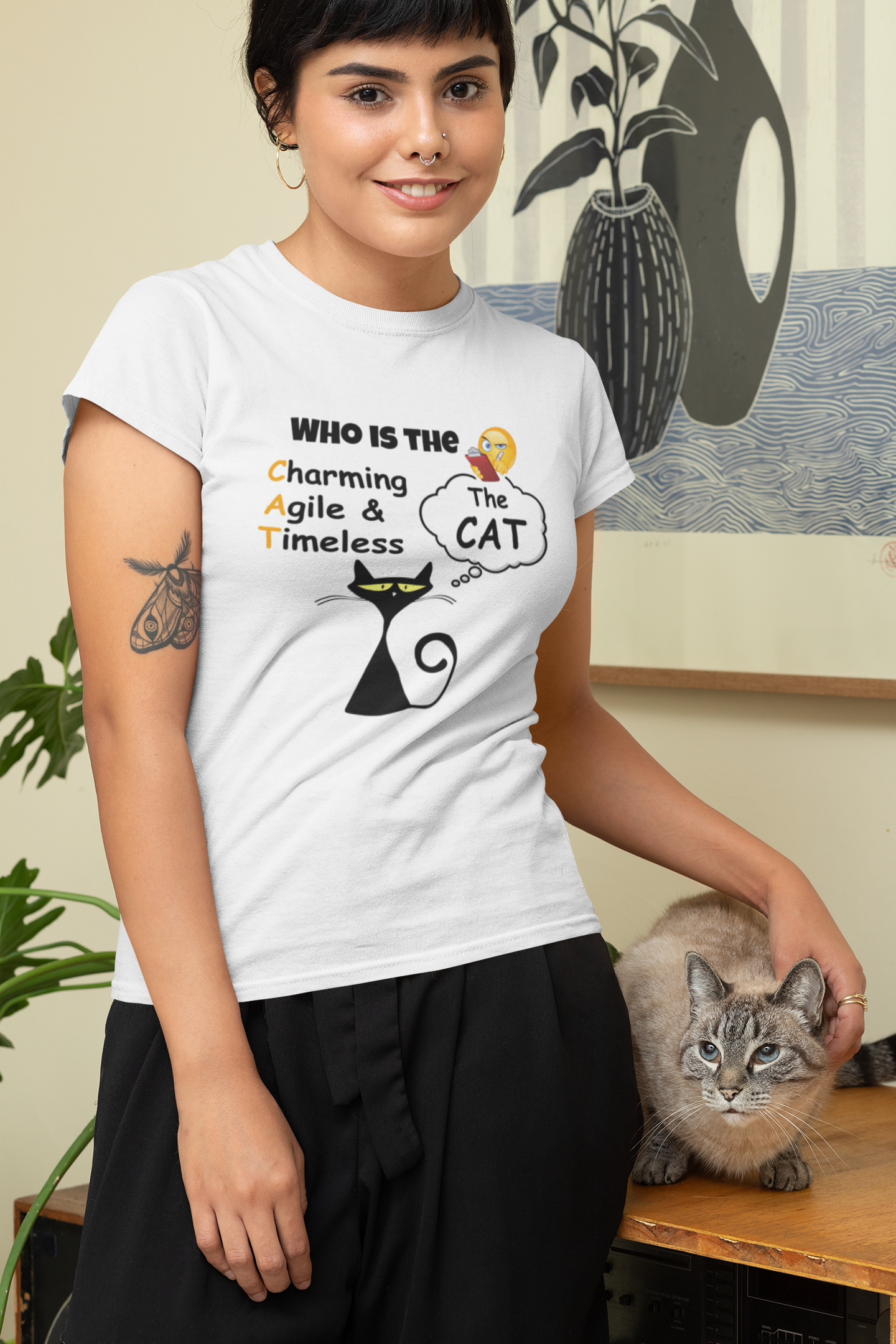 The cat-Short-Sleeve Unisex T-Shirt